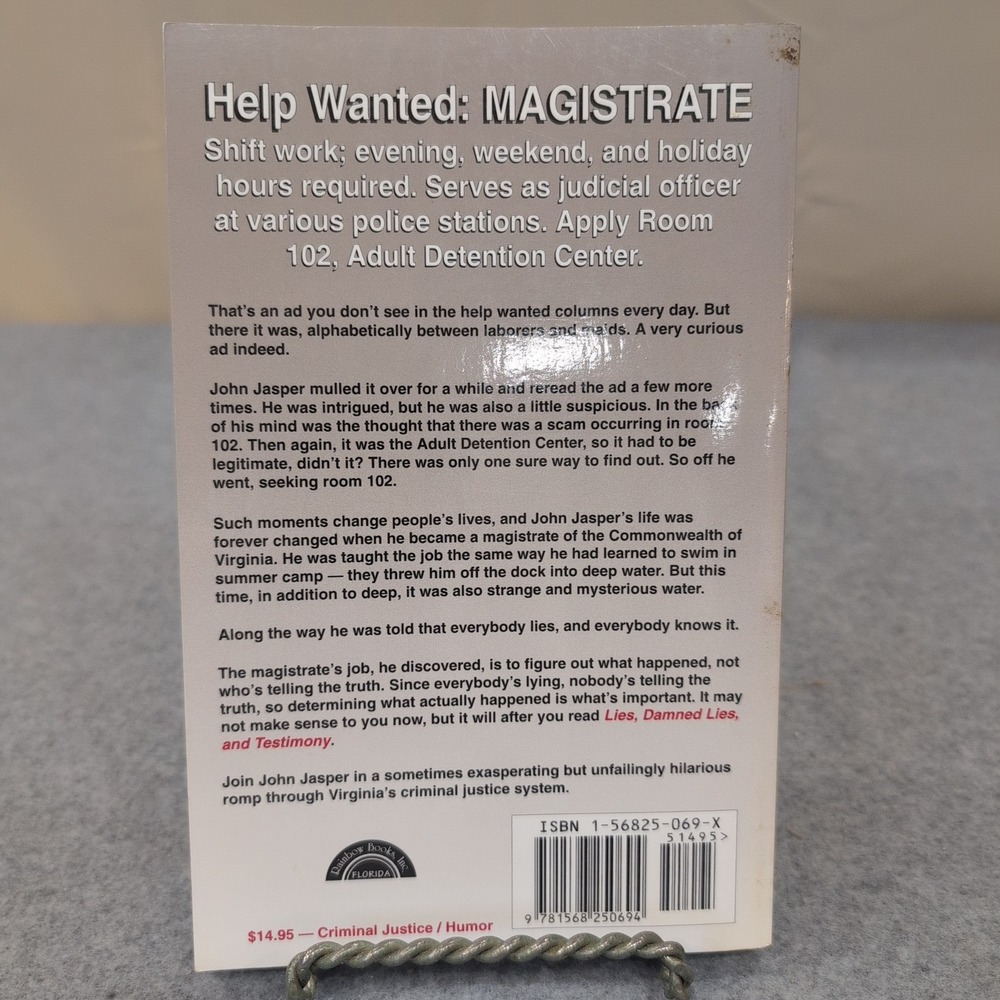 Lies Damned Lies and Testimony Tell It to the Magistrate John Jasper Paperback - Picture 2 of 2